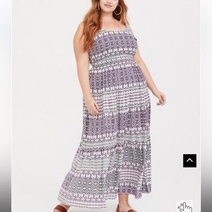 Torrid Purple and White Maxi Dress